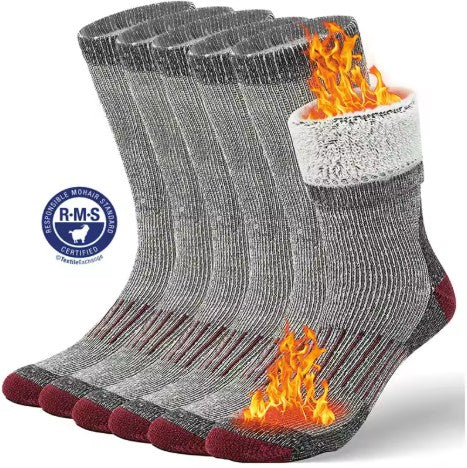 Merino Wool Hiking Socks Thermal Warm Crew Winter Boot Sock For Men & Women