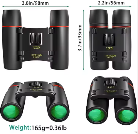 Compact Binoculars for Adults and Kids, Large Eyepiece Waterproof Binocular with Low Light Vision